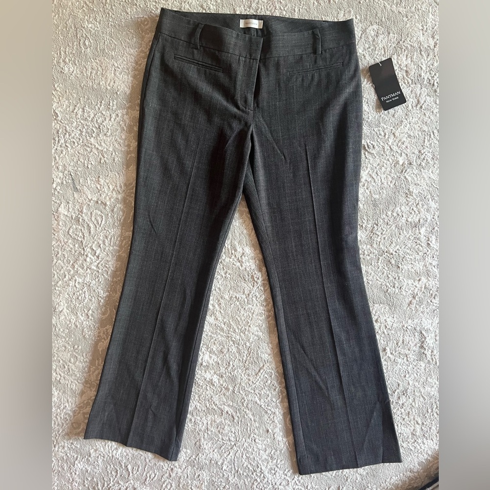 Brand new never worn. Size 8. Dark grey with faint brown plaid pattern.
